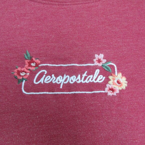 Aeropostale Classic Crew T Shirt Womens Medium Pink Short Sleeve Pullover Tee - Picture 2 of 5